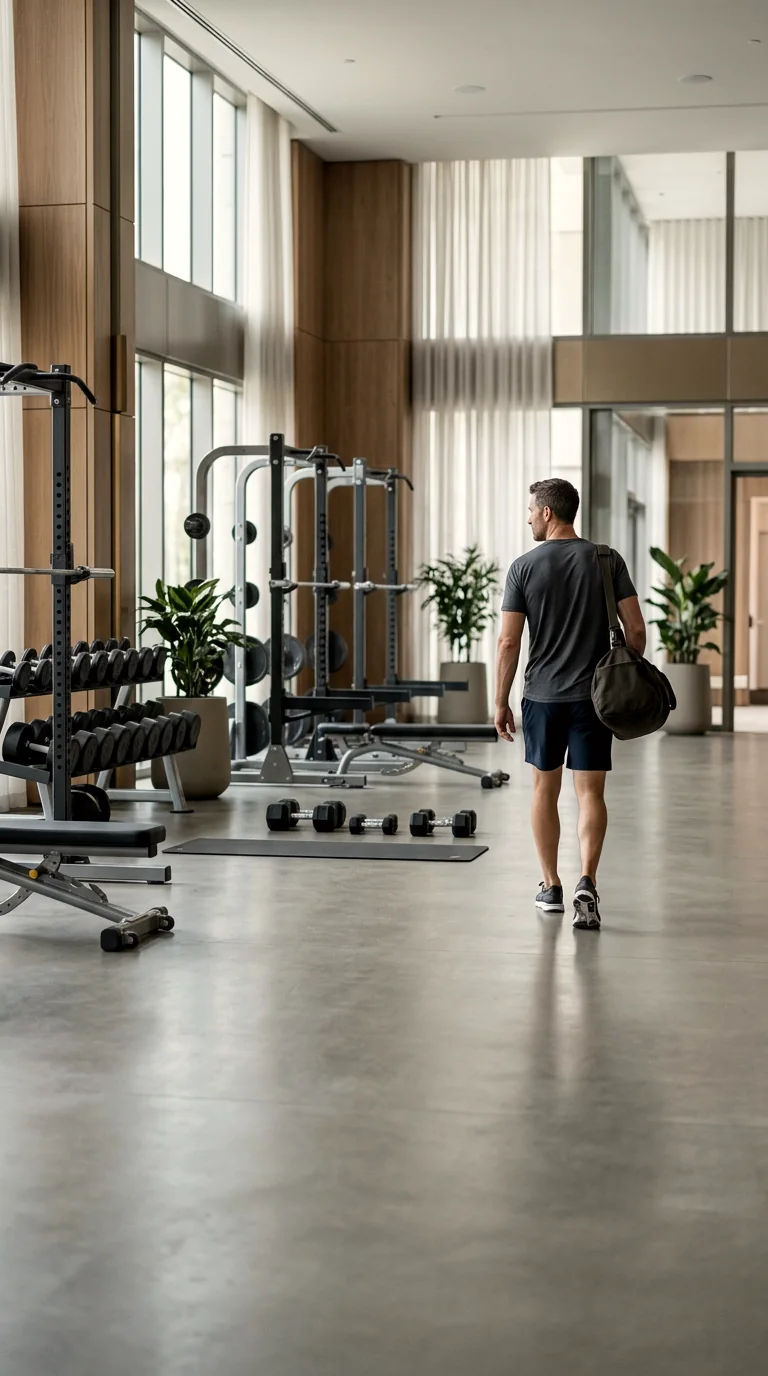 Personal trainer chegando à academia